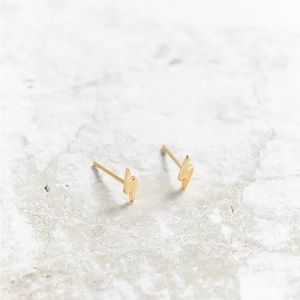 Seoul Little 24k Gold Plated Lightening Bolt Earrings